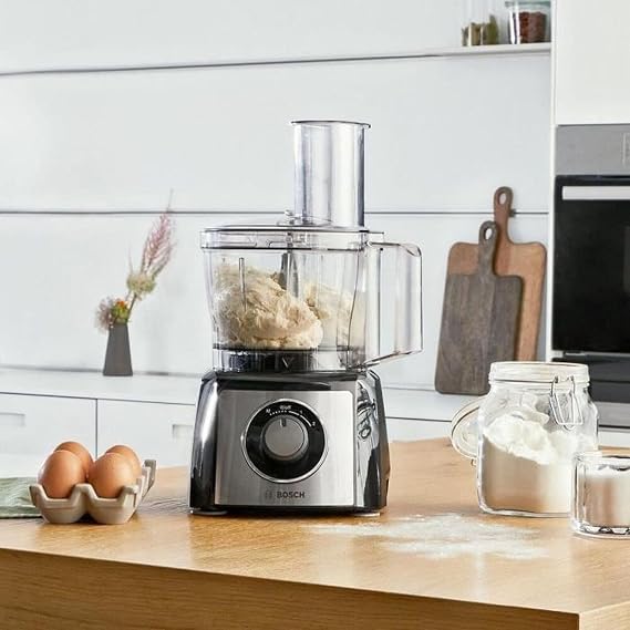 Bosch MultiTalent 3 MCM3501M — Versatile Kitchen Machine — 800 W — 2.3 l Capacity — Color: Black/Brushed Stainless Steel with 50+ Functions