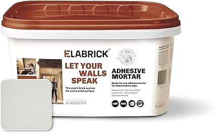 Adhesivo Elastolith para ladrillo flexible, mono componente, listo para usar, color blanco, 5 kg para 2 m²