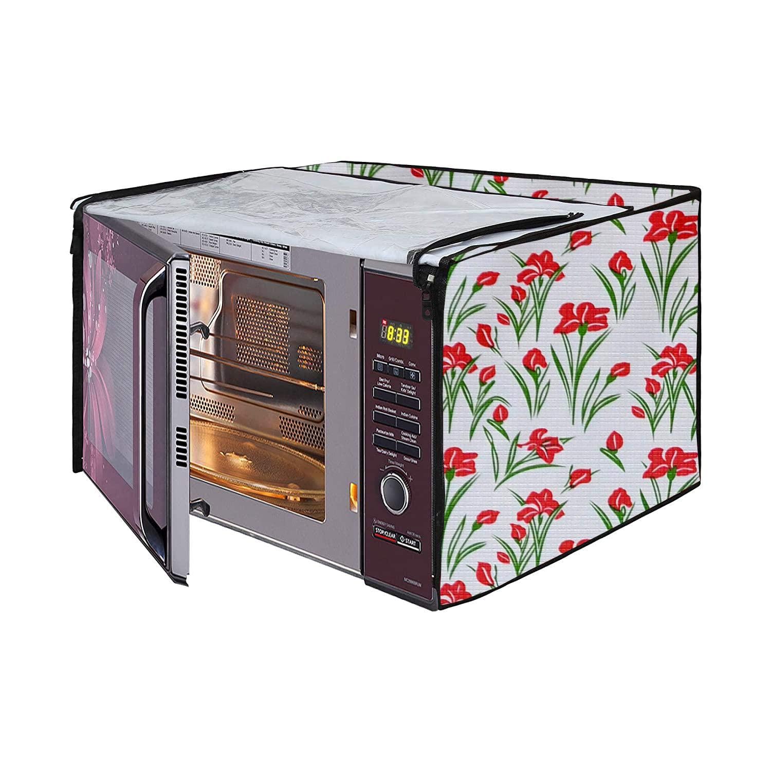 Microwave Oven Cover for LG 21 Litre Convection Waterproof & Dustproof PVC | Heat Resistant, Stainproof & Washable | Decorative Kitchen Appliance Cover (49 cm X 43 cm X 29 cm) pr12