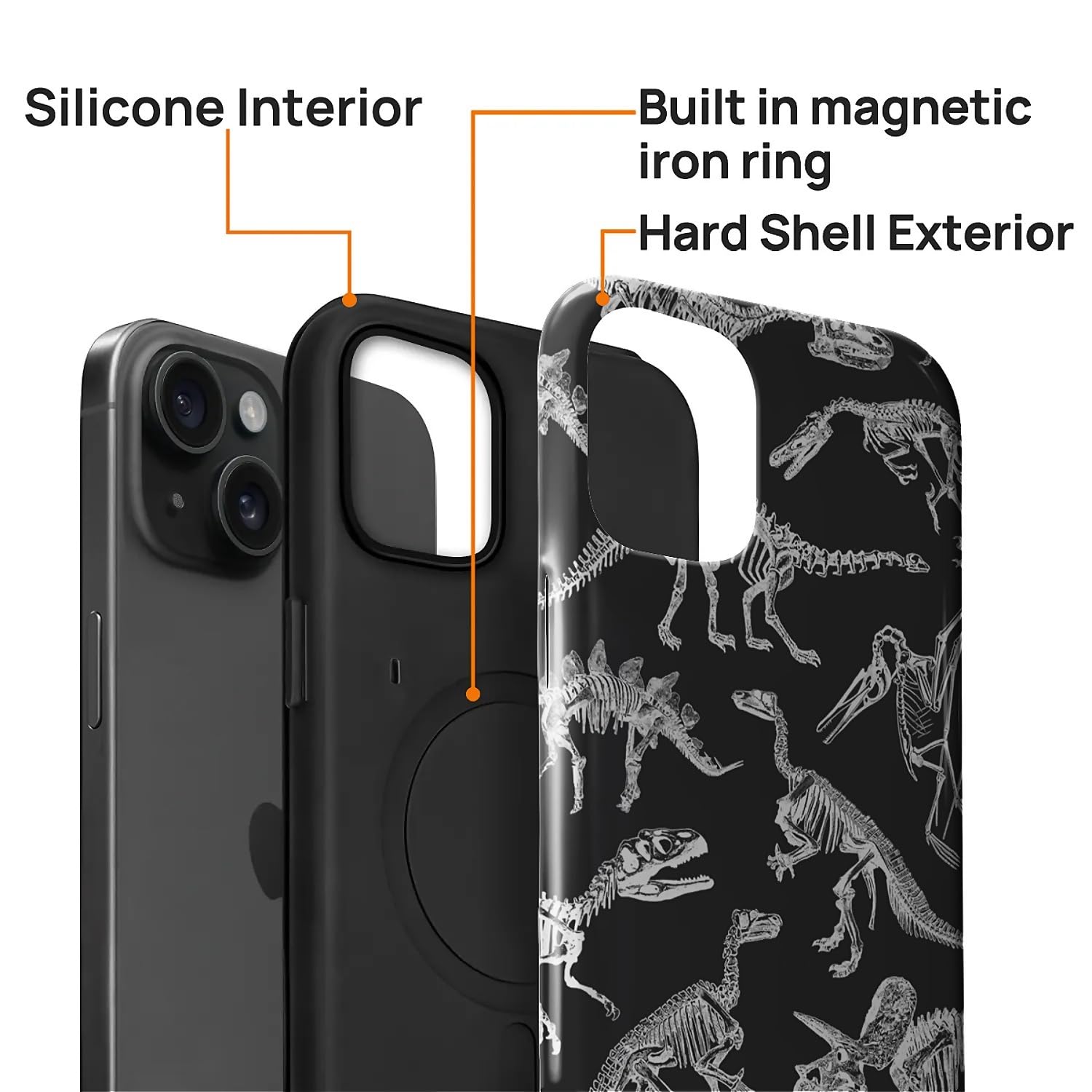 Custodia per iPhone 15 Plus compatibile con MagSafe 2-in-1 lucida All Inclusive Anti Caduta Doppio Strato Protezione Morbido TPU+PC Back Pattern Case per iPhone 15 Plus 6.7 pollici per Ragazzi