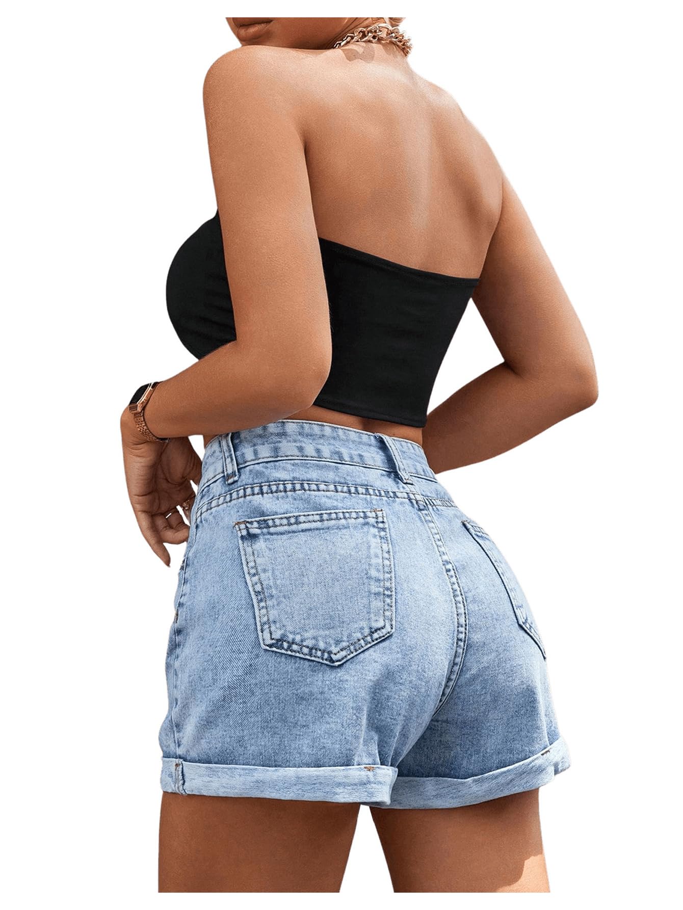 SOLY HUX Damen Denim Shorts Jeans Kurze Hose Sommer Jeansshort Casual Bermuda-Shorts Jean Shorts Casualshort Sommershort mit Tasche
