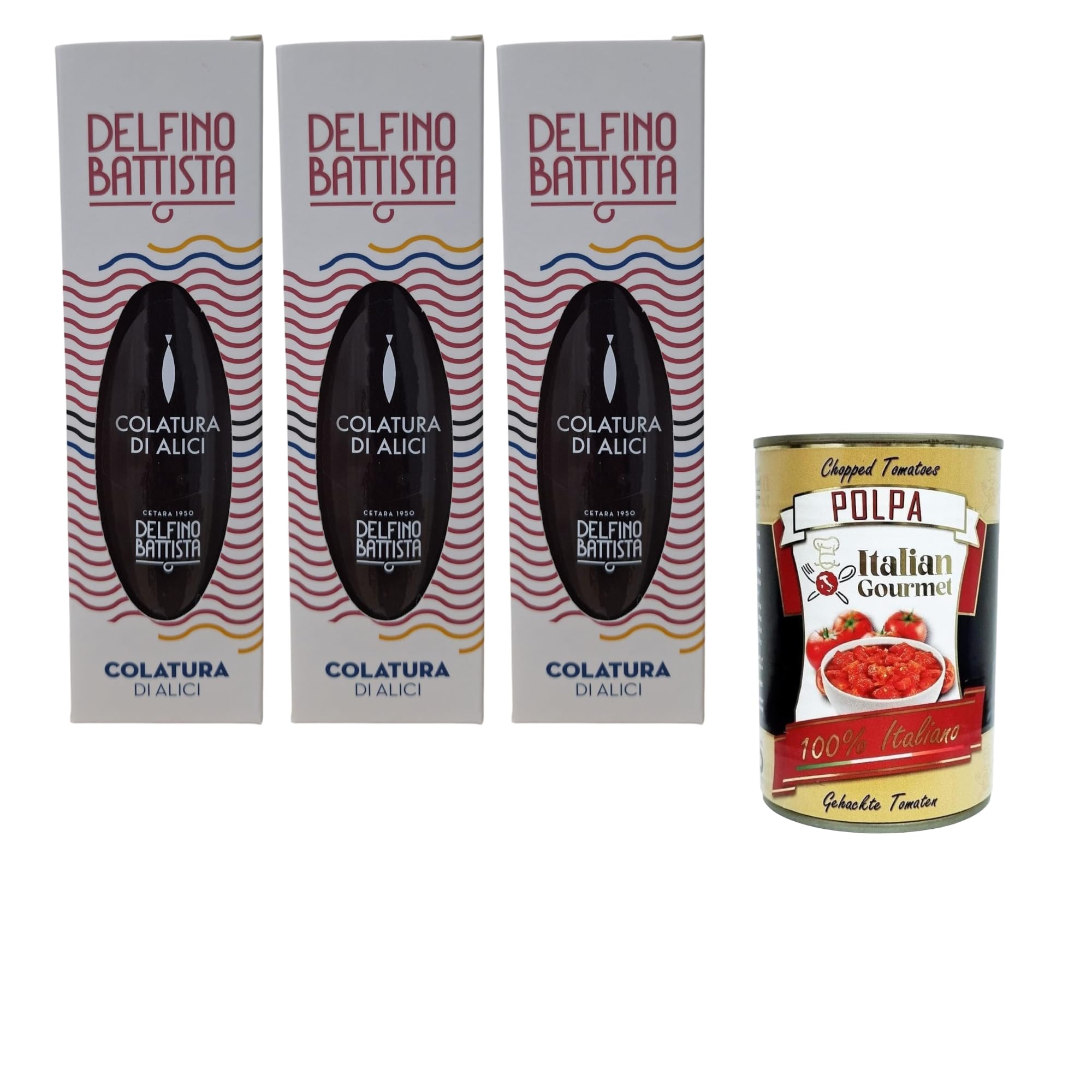 Italian Gourmet Delfino Battista Colatura di Alici, Italienische Sardellensauce aus Cetara, 3x100 ml