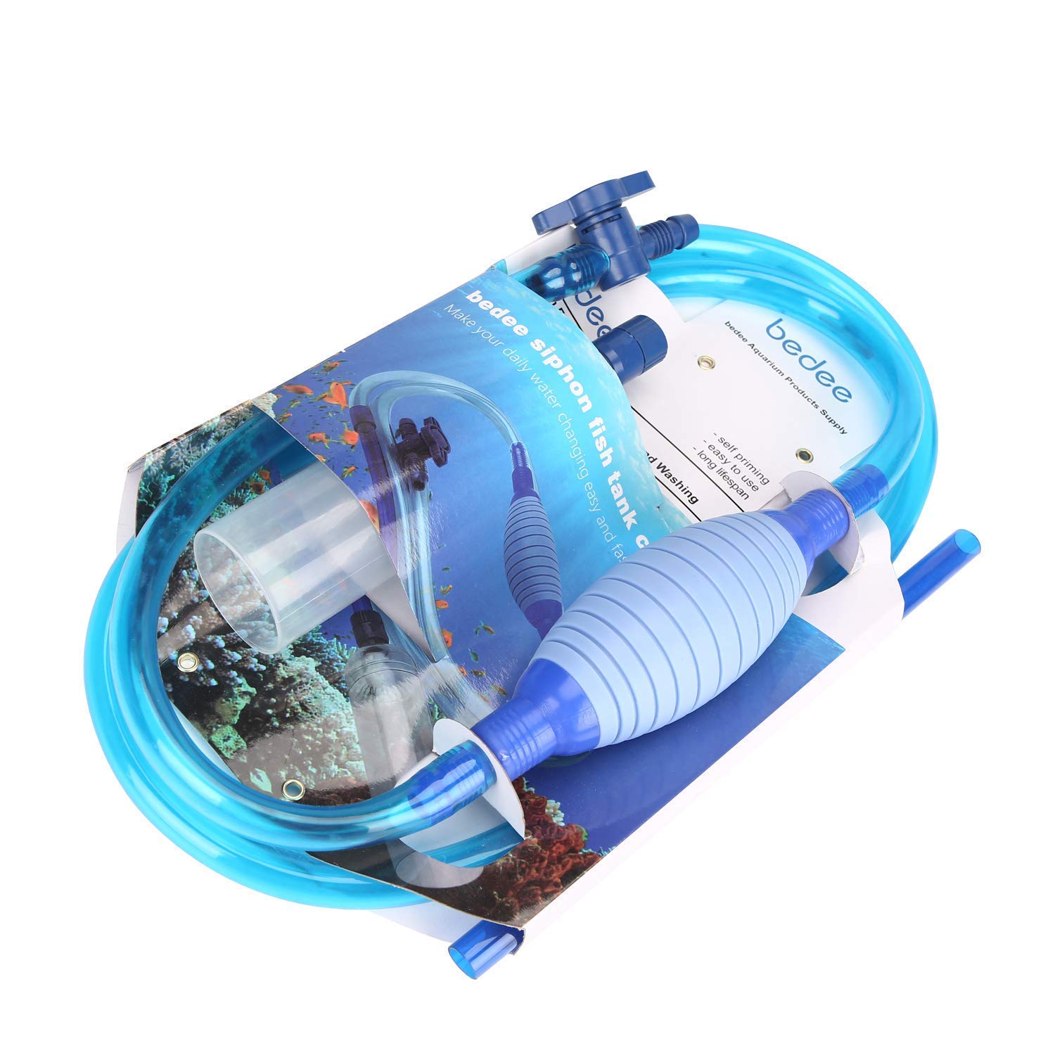 Buy bedee Fish Tank Cleaner Aquarium Vacuum Siphon Pump 7.5ft with Flow