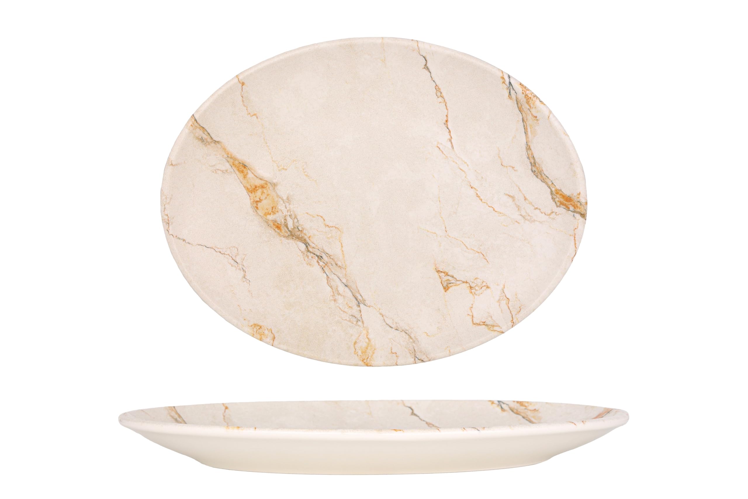 Bonna Assiette de service - Granix - Porcelaine - 31x24 cm - lot de 2