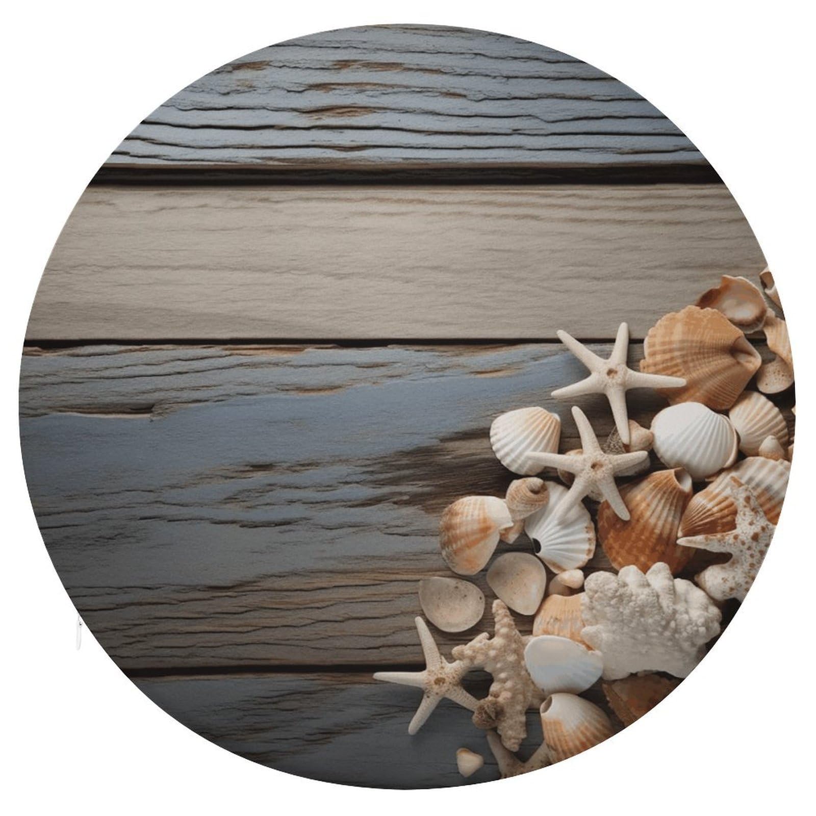Adfgyerh Style Seashells On Wooden Board Cushion Memory Foam Pillow Core，Seat Cushion Detachable Design，Chair Cushions Suitable For All Seasons, And Can Be Used In Offices, Dining Rooms, Homes, And Other Settings.