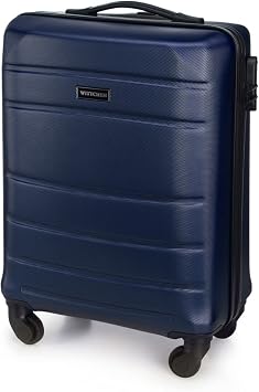 witty travel suitcase trolley suitcase darkblue