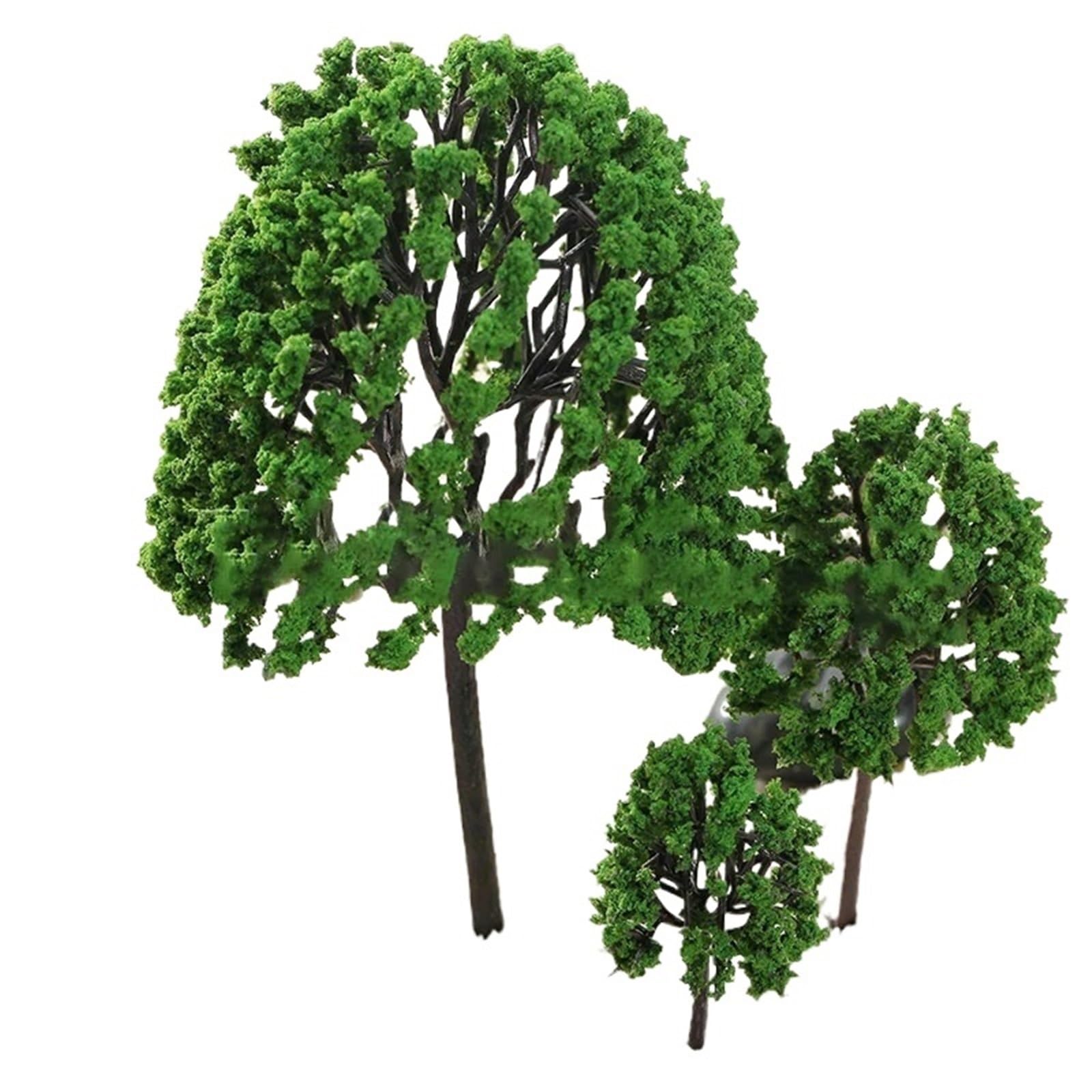 DUNSBY Model Trees 11Pcs Green Tree Model Mixed Size Artificial Trees Diorama Layout Scenery Miniature Landscape Decoration