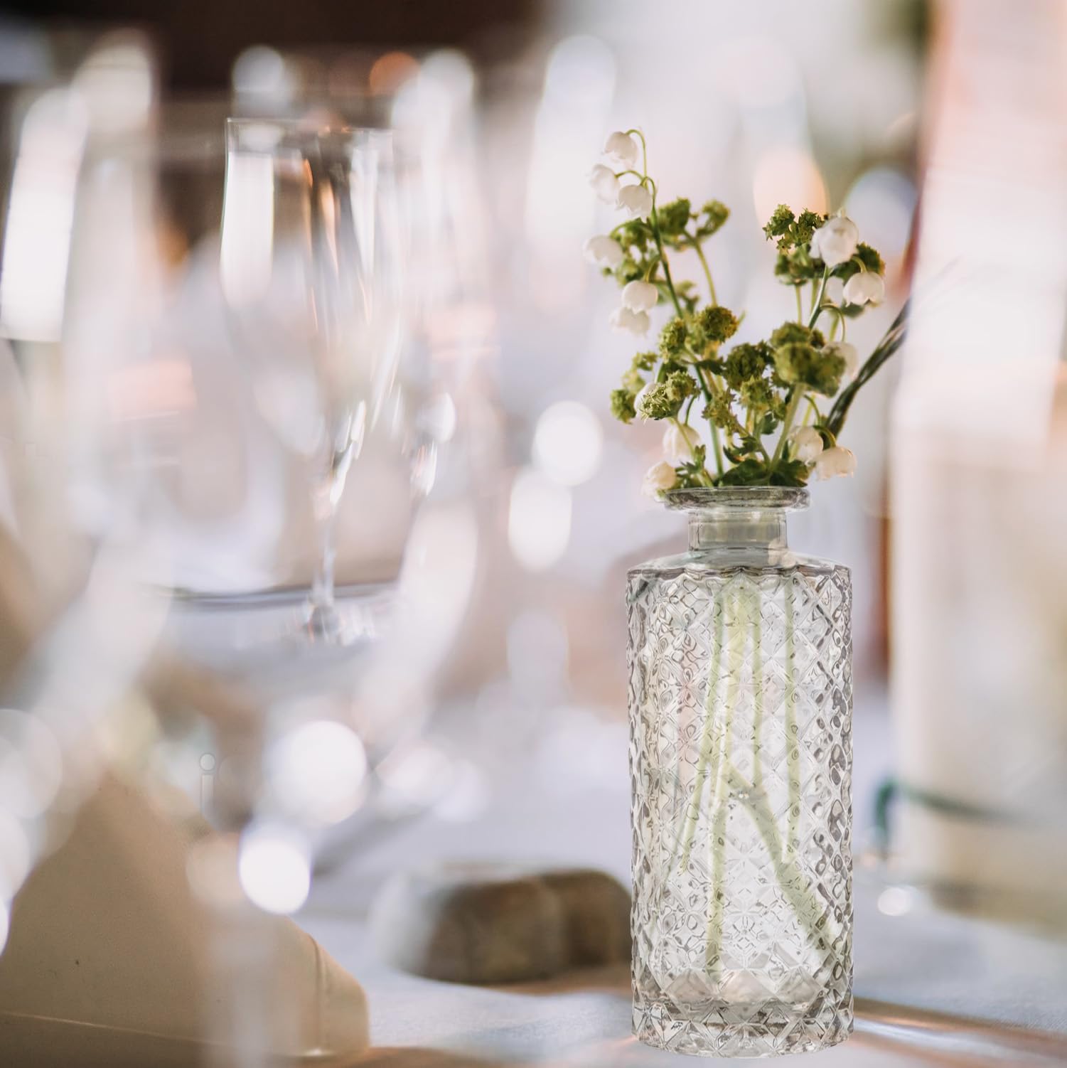 20er Set Kleine Vase Glas Deko Hochzeit - Vase Klein - Vase Modern - Deko Frühling - Pflanzen Deko Trockenblumen Set Vasen Hochzeitsdeko (Weiß)