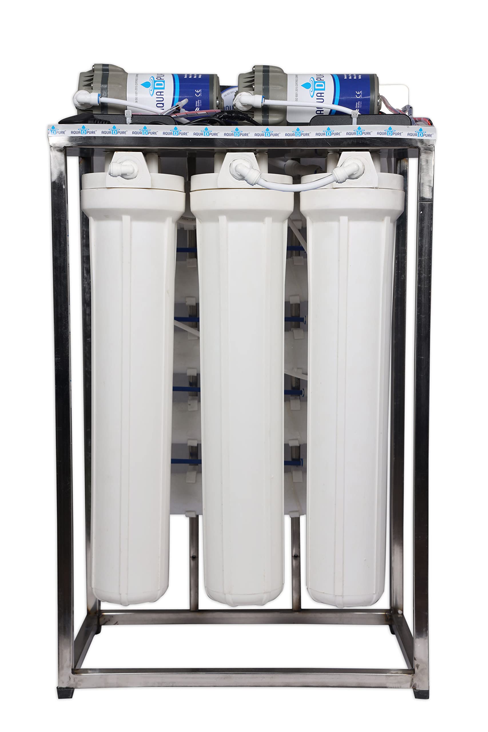 Aquadpure 50 LPH Commercial RO Water Purifier System 50 Litre Per hour Stainless Steel with TDS adjuster and Cover