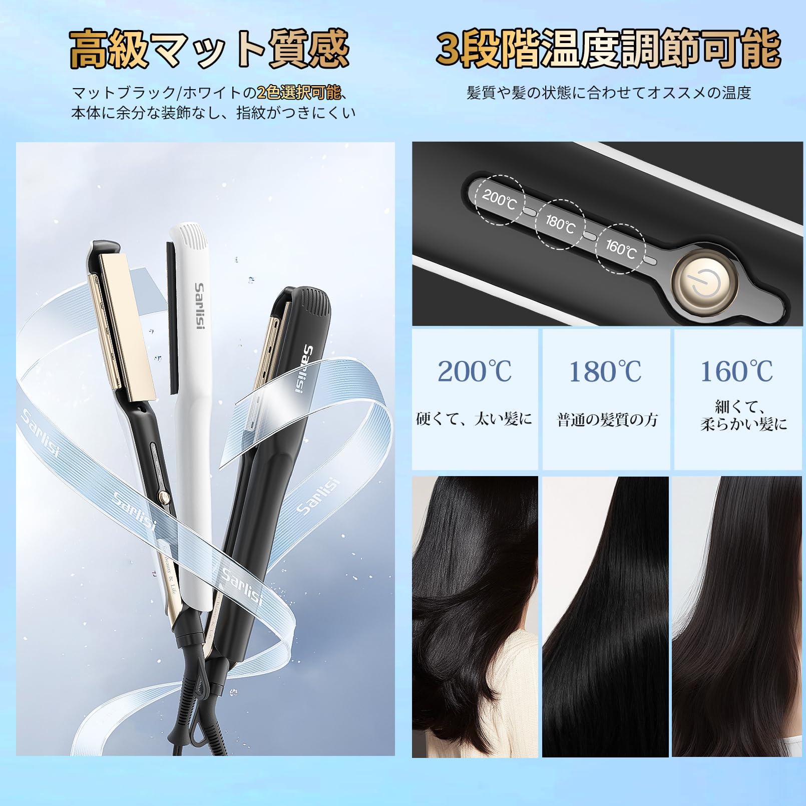 Amazon.co.jp: Sarlisi(サーリシ) ヘアアイロン ストレートアイロン 16