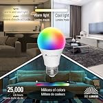 Lloyd's E26 Smart Bulb - Ampoule Intelligente - Alexa Compatible + Google Home Compliant, Colour Changing, LED Smart Light Bulb (10W) Dimmable from The App - Works with 2.4 GHz WiFi