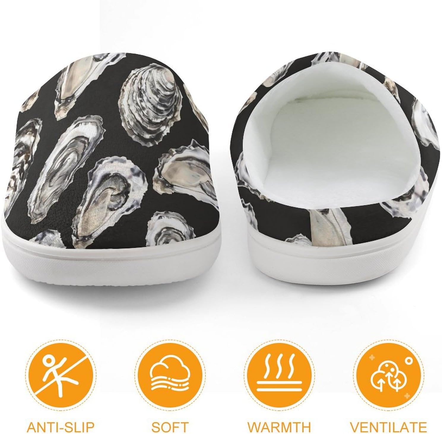 Oyster Cute Cotton Slippers Anti-slip House Shoe Slipper Indoor Outdoor