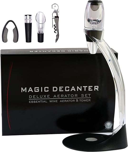 Wine Aerator Wine Decanter - ASOG Wine Decanting Jug with Tower Set and Wine Accessories, Ideal Wine Gift Set