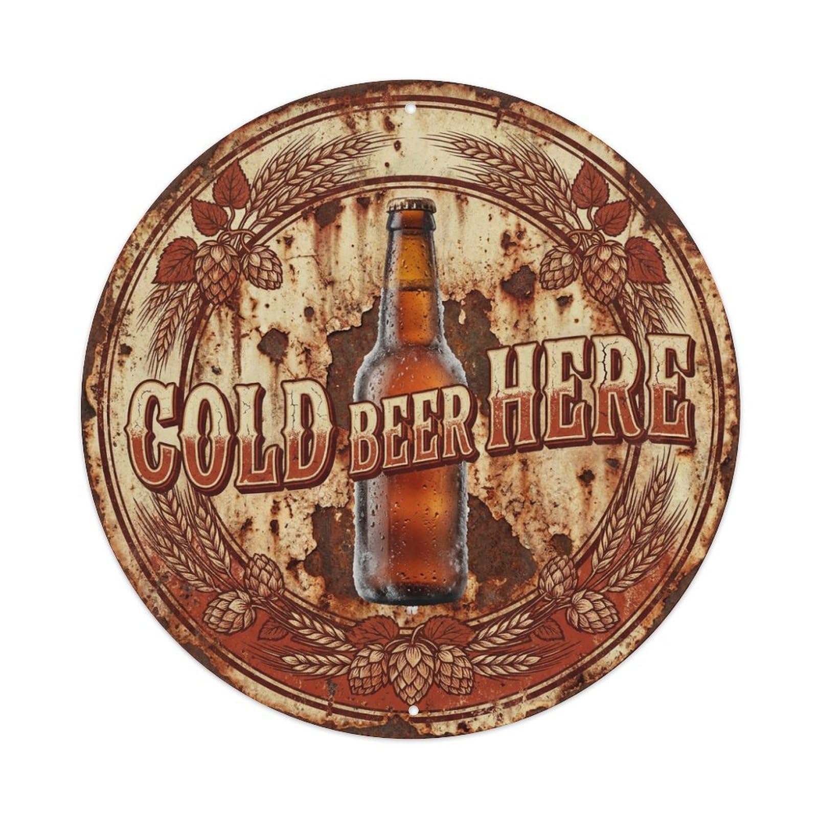 Fyrn Style Metal Tin Sign Vintage Beer Brewery Cold Beer Here Retro Bar For Pub