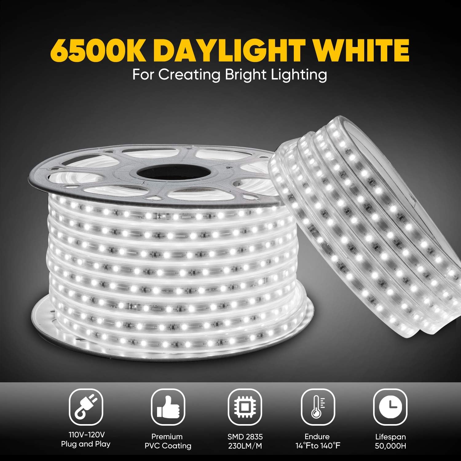 ๐ Flash Sale Shine Decor 82FT LED Rope Lights 6500K Cool White Cold-Resistant, AC110V-120V Flexible Connectable LED Strip Lights Kit IP65 Waterproof, Decorative Lighting Strips Cuttable for Indoor Outdoor Scenery Exclusive Special Shine Decor 82FT LED Rope Lights 6500K Cool White Cold-Resistant, AC110V-120V Flexible Connectable LED Strip Lights Kit IP65 Waterproof, Decorative Lighting Strips Cuttable for Indoor Outdoor Scenery