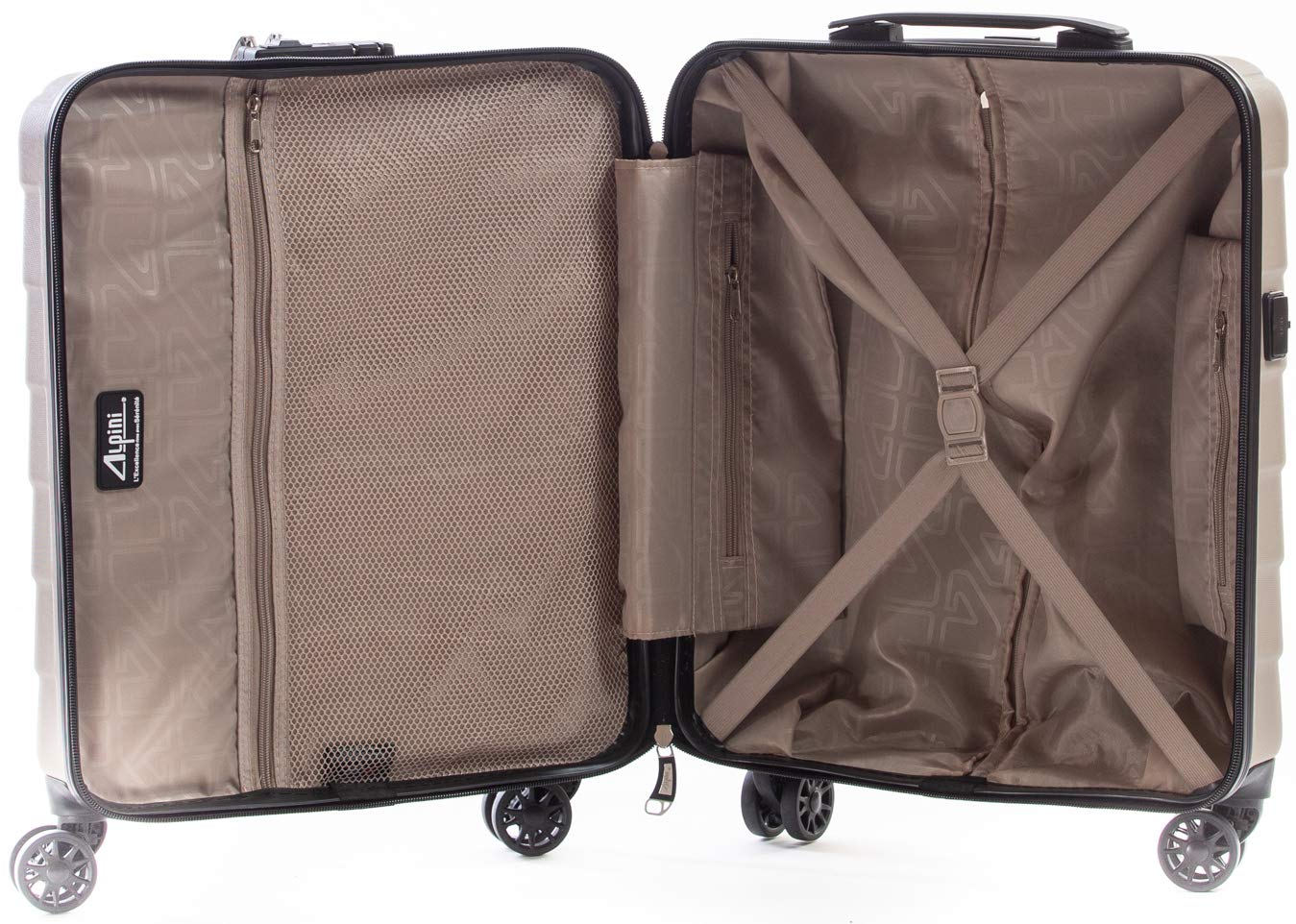 Maleta rígida Alpini INOVA-2.0 22" (55 cm) de garantía de 2 años, Compartimento para Ordenador PC y Tableta, Puerto USB