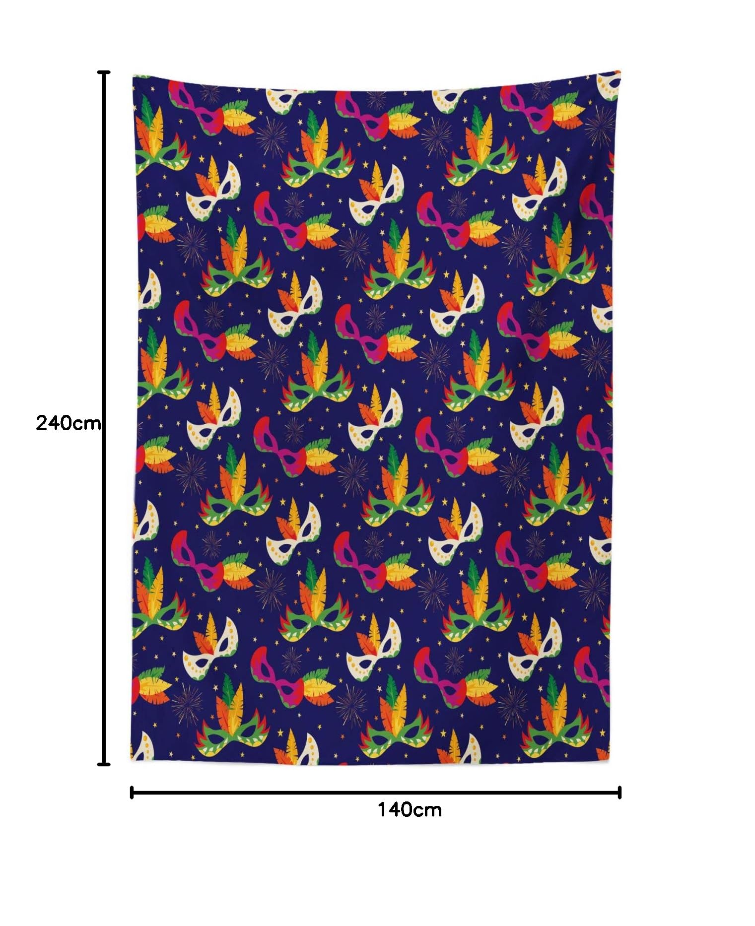 ABAKUHAUS Le Foglie Tovaglia, Colorful Grafico Fogliame, Rettangolare per Sala da Pranzo e Cucina, 140 cm x 240 cm, Multicolore