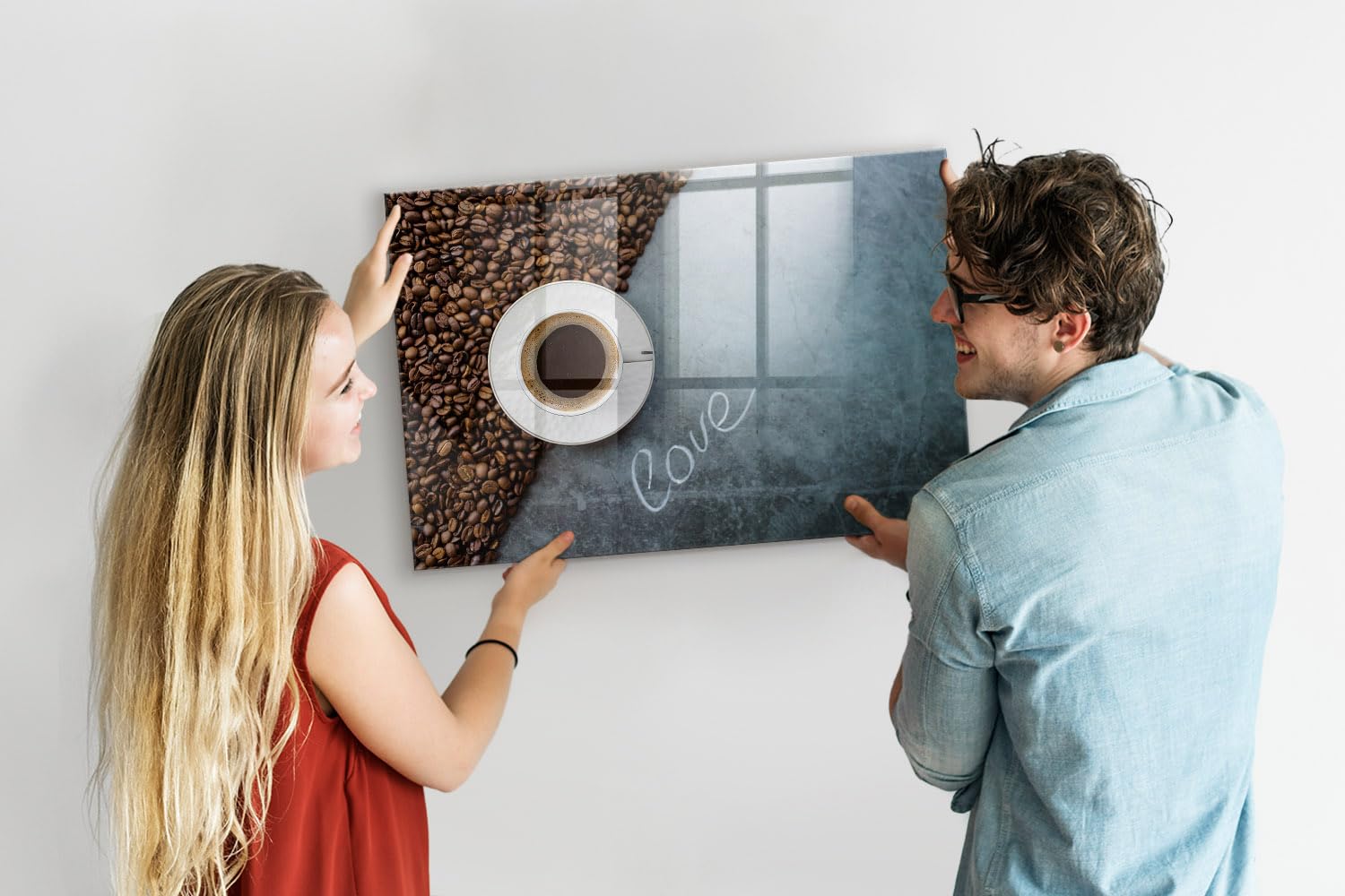 Menú y Pizarra Magnética para Restaurantes y Cafeterías 90x60 Taza de café | Tablero Imantado | Cristal Templado | Mural de Pared | Placa de Acero | Cartelera Informativa | Organizador de Tareas