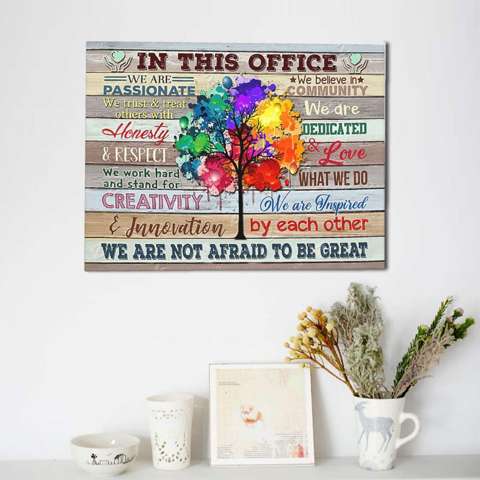 Stampa Su Tela Motivazionale 3 Pezzi - Quadro Moderno Con Frasi Da Ufficio - Decorazione Parete 40x61 Cm - Tela Incorniciata Pronta Da Appendere - 4