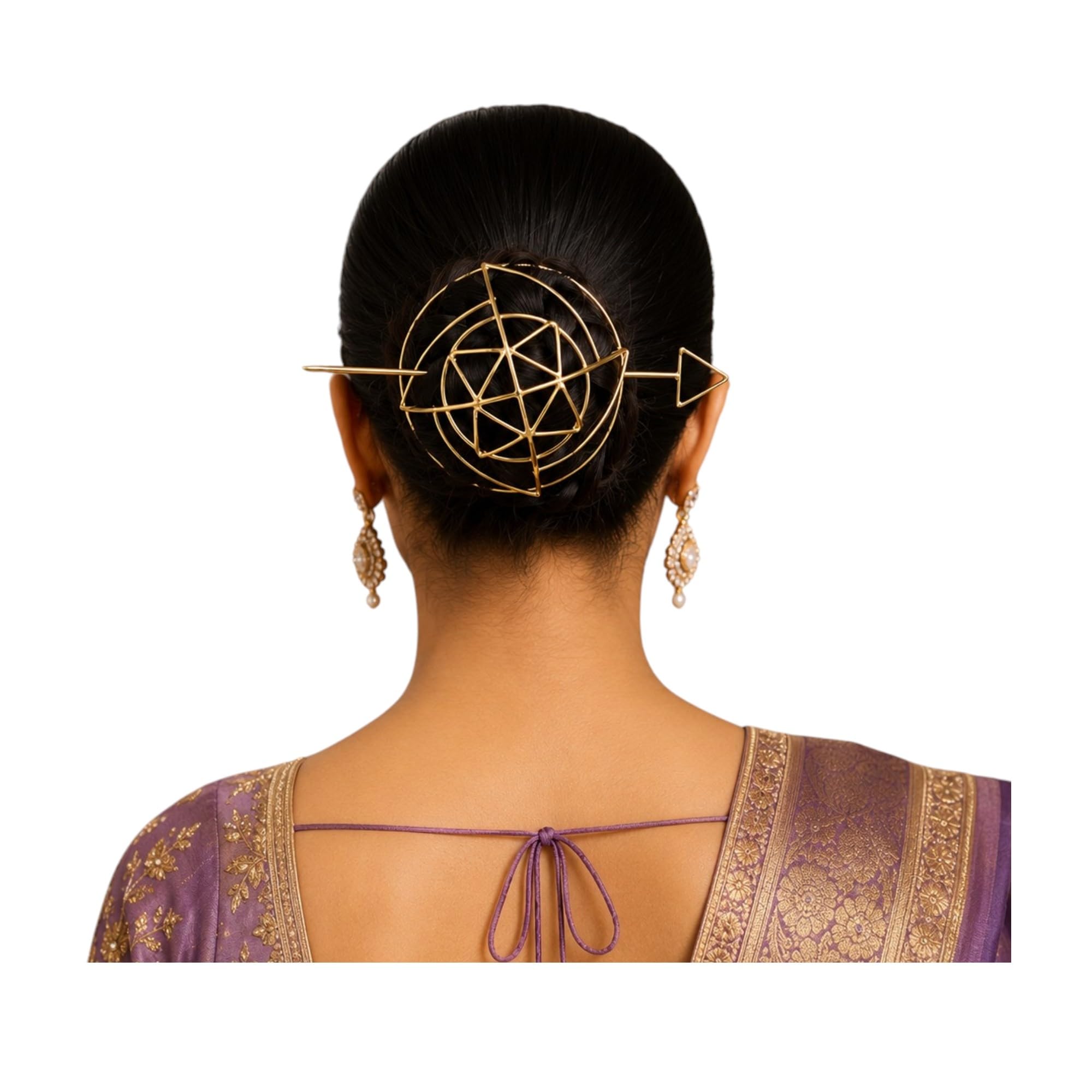 Womens Bun Holder Hair Slide Clip Hairpin Stick Hair Accessories Gold Hair Bun Cage (OrbitCage)-picture-14