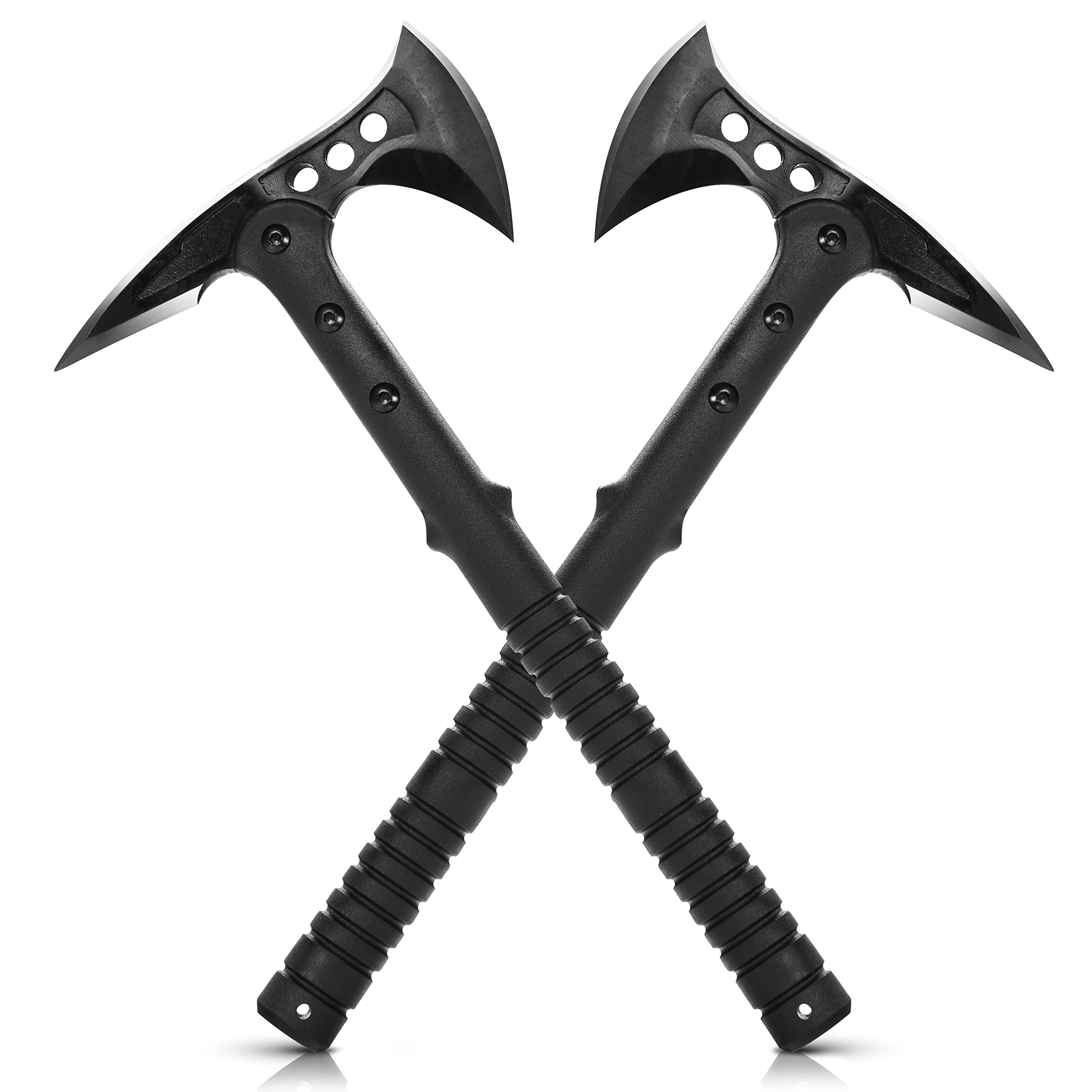 KS-11 - 2er SET Survival Axt M48 Tactical Tomahawk mit Dornspitze als Campingaxt - Outoor Axt Survival Beil Wurfaxt Axe