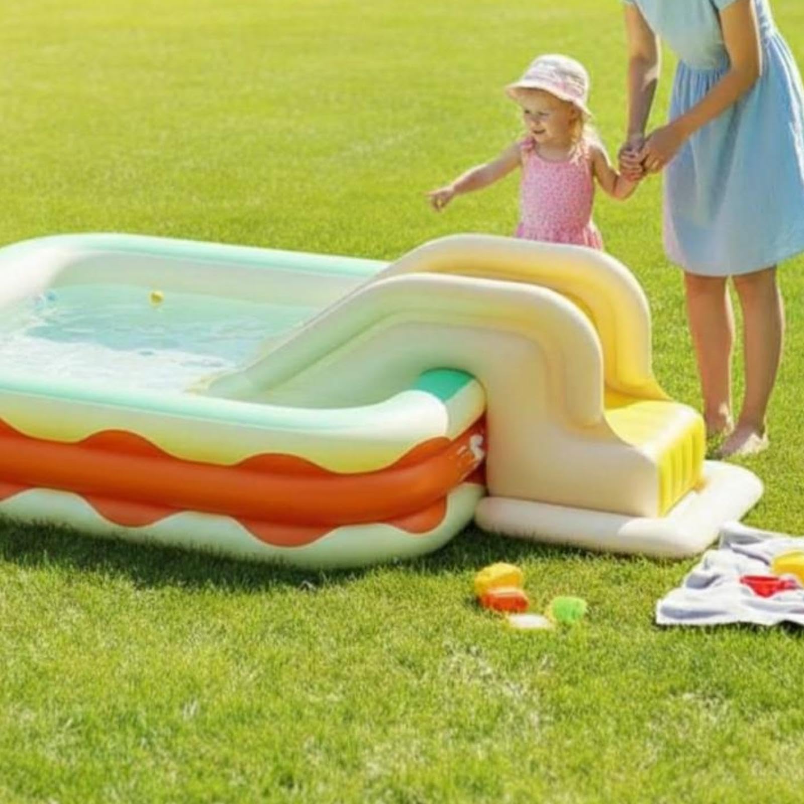 Aufblasbare Poolrutsche, Verschleißfeste Spielplatzrutsche für Garten Und Sommer