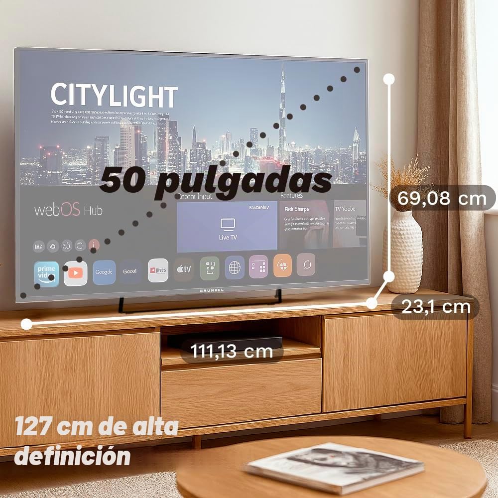Grunkel televisor QLED 50¨ Smart TV 4K UHD 5025WLEDW con Sistema operativo webOs