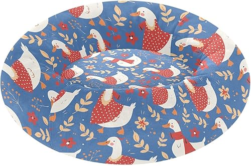 Cartoon White Cute Duck Navy Blue Calming Anti Anxiety Pet Dog Bed fluffier Dog & Cat Cushion for Medium Size Pets Supplies Camas para mascotas