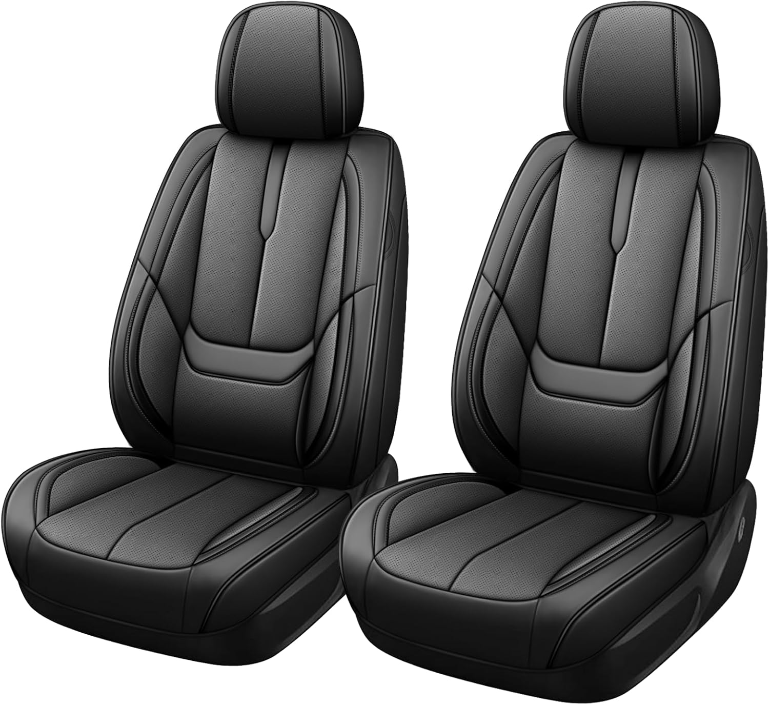 Custom Fit Seat Covers for Mercedes-Benz GLC 300 2017-2025, Abrasion & Stain-Resistant Leatherette, Soft Breathable Design for Lasting Comfort(2 Seats Standard,Black)
