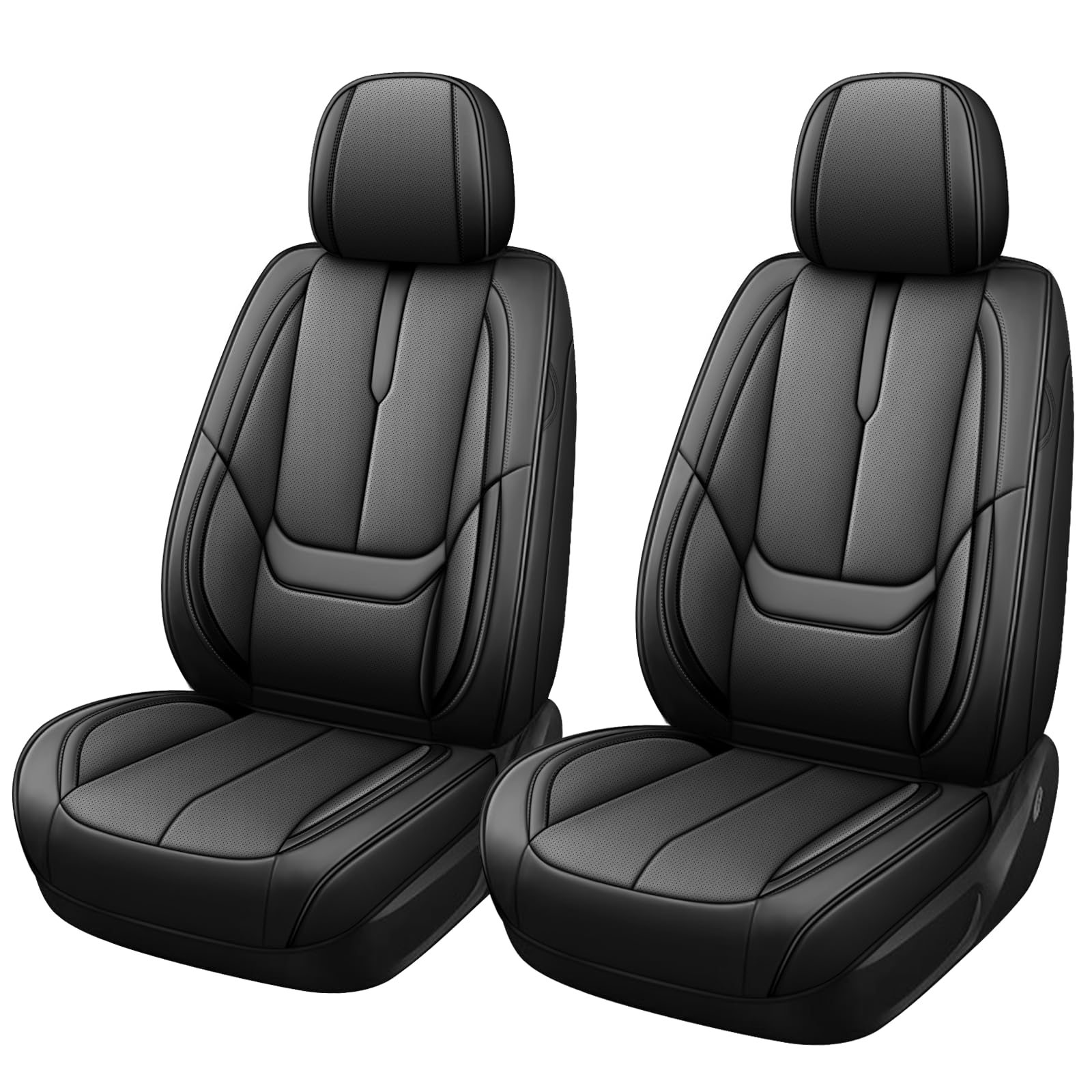 Custom Fit Seat Covers for Chevrolet Bolt EV 2017-2023, Abrasion & Stain-Resistant Leatherette, Soft Breathable Design for Lasting Comfort(2 Seats Standard,Black)