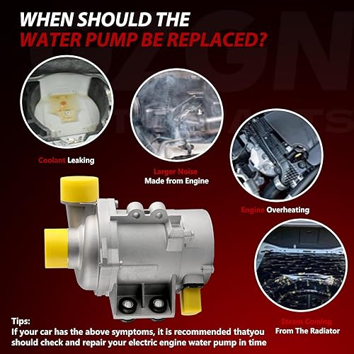 Miniatura 8 de Bomba de agua de motor eléctrico compatible con BMW 325i 330i X3 X5 630i 730Li 130i Z4 X1 2005-2015, 2.5L 3.0L L6, para motor N52, repuesto #