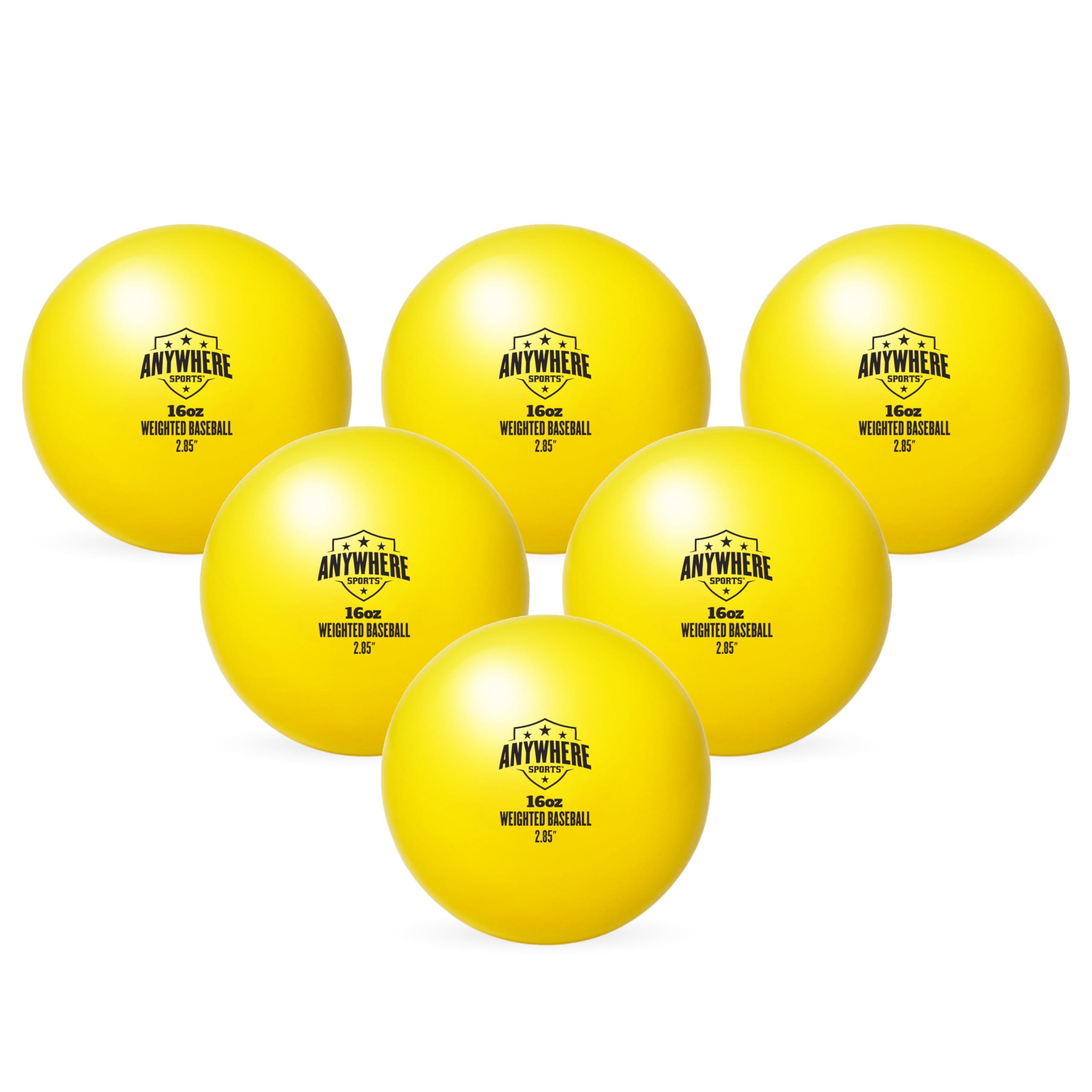 Anywhere Sports Pelotas de béisbol de entrenamiento con peso de 16 onzas, golpear y lanzar para todos los niveles de habilidad, mejora la potencia y la mecánica con pelotas de entrenamiento de béisbol