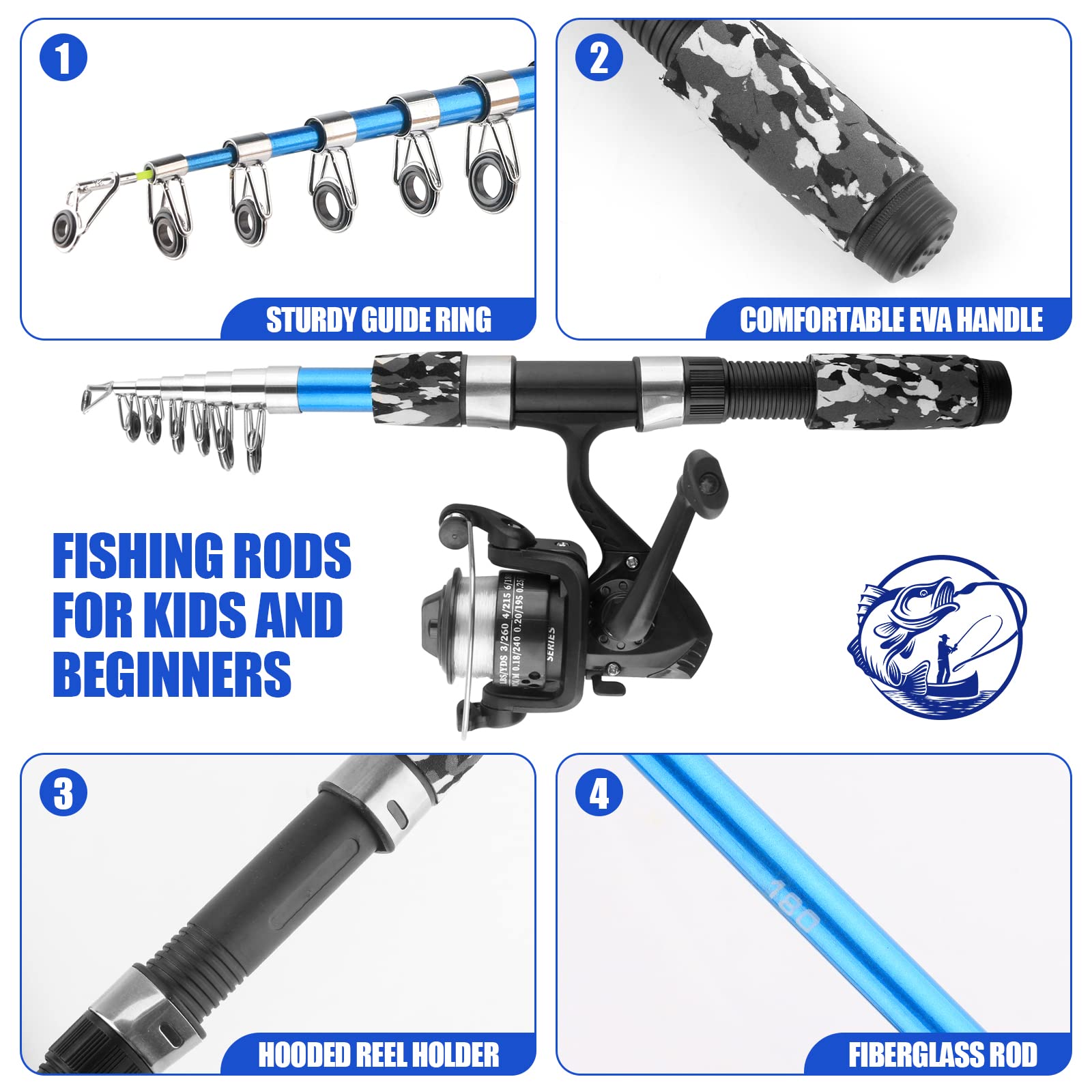 Amazon.com : Fishing Rod Reel Combos Collapsible Fishing Rod Kit, 2PCS Telescopic Fishing Pole+2PCS Spinning Reels+Lures Hooks+Tackle Bag+Fishing Accessories Full Combo for Kids Youth : Sports & Outdoors Amazon.com : Fishing Rod Reel Combos Collapsible Fishing Rod Kit, 2PCS Telescopic Fishing Pole+2PCS Spinning Reels+Lures Hooks+Tackle Bag+Fishing Accessories Full Combo for Kids Youth : Sports & Outdoors