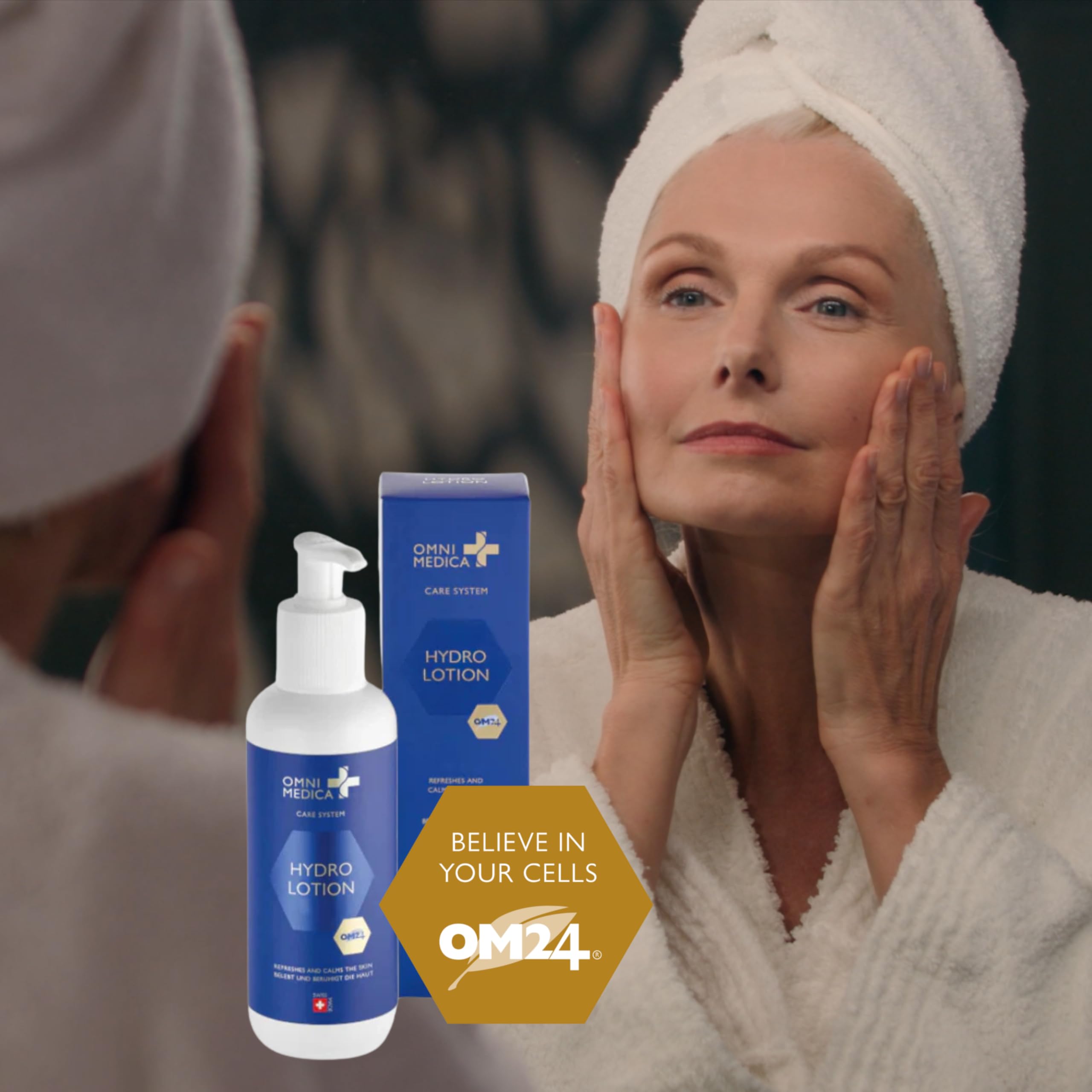 OMNIMEDICA Hydro Lotion – Feuchtigkeitsspendende, fettfreie Körperlotion gegen Falten, Altersflecken & Pigmentstörungen – mit OM24® & Hamamelis – für Damen, Herren & Kinder – vegan & Swiss Made