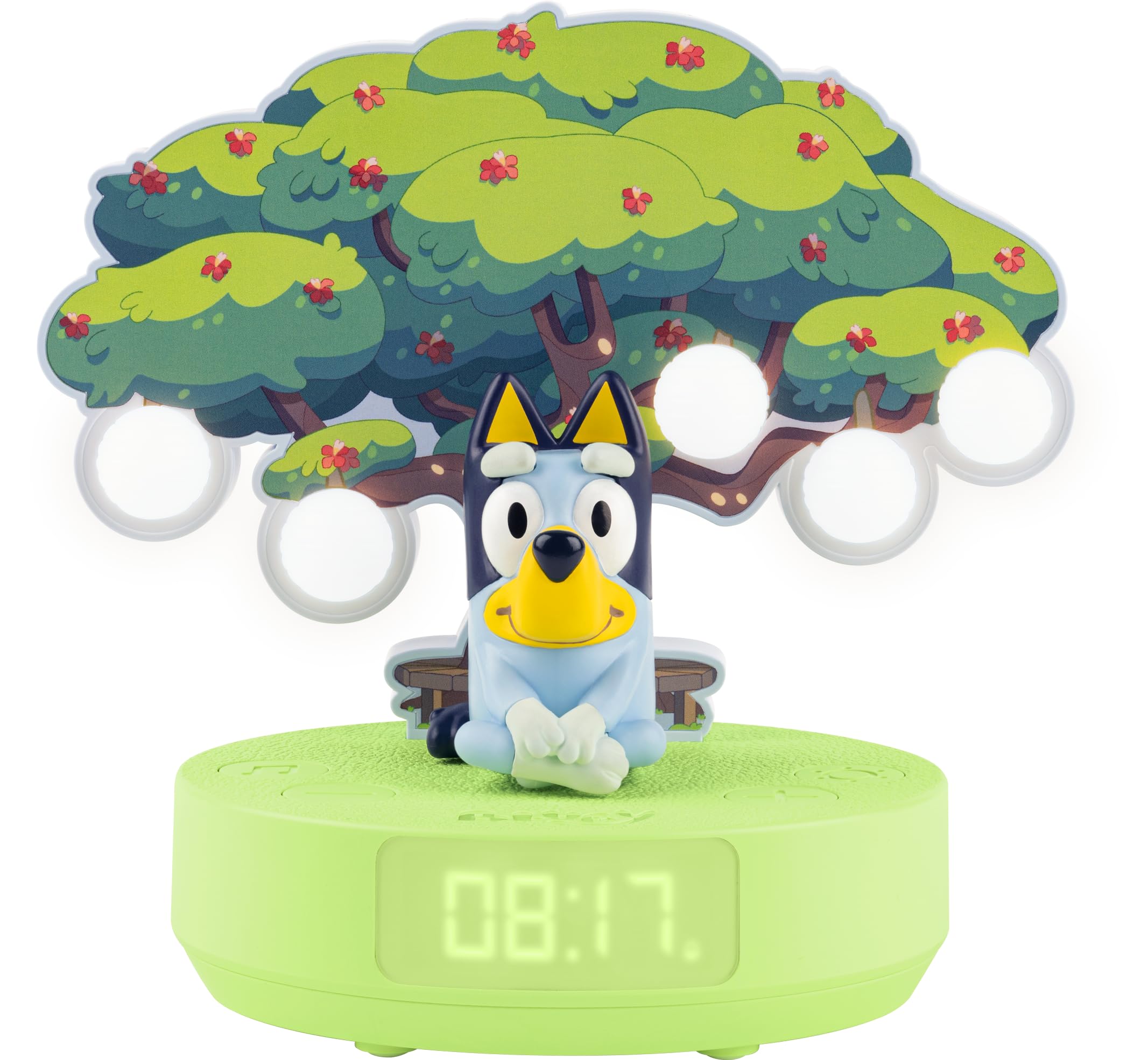 BIGBEN Luz nocturna musical y reloj despertador con música inalámbrica BLUEY, con licencia oficial - Batería recargable - Diseño original - LUZ