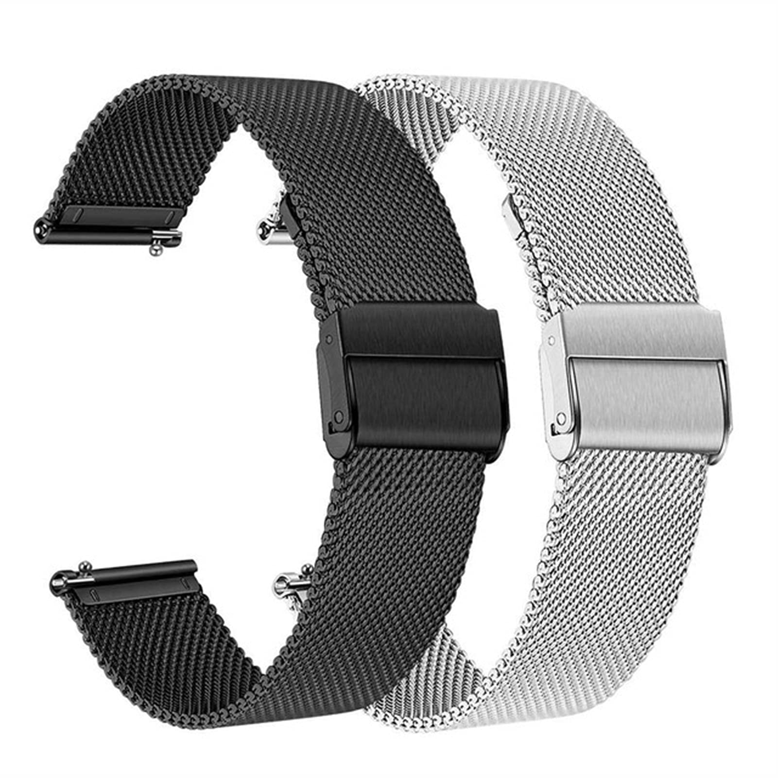 Pasek do zegarka Quick Release Mesh Pleciony metalowy pasek ze stali nierdzewnej dla mężczyzn i kobiet Regulowany 18 mm, 20 mm, 22 mm Bransoletka / 18 mm/różoworóżowy