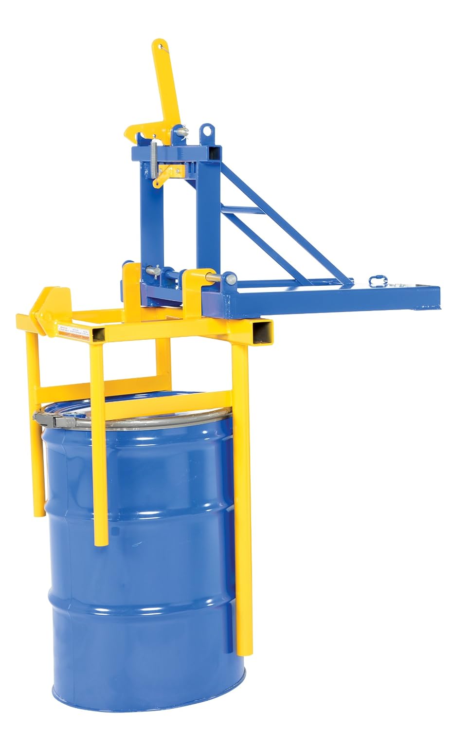 Vestil DRUM-P-55 Steel Drum Positioner 55 Gallon 74-3/4 In. x 32-1/2 In. x 32-3/8 In. 800 Lb. Capacity Blue / Yellow
