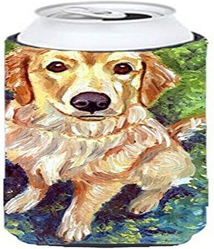 Caroline's Treasures 7428TBC Golden Retriever Patience - Funda para enfriar latas para niño alto, lavable a máquina, funda aislante plegable para