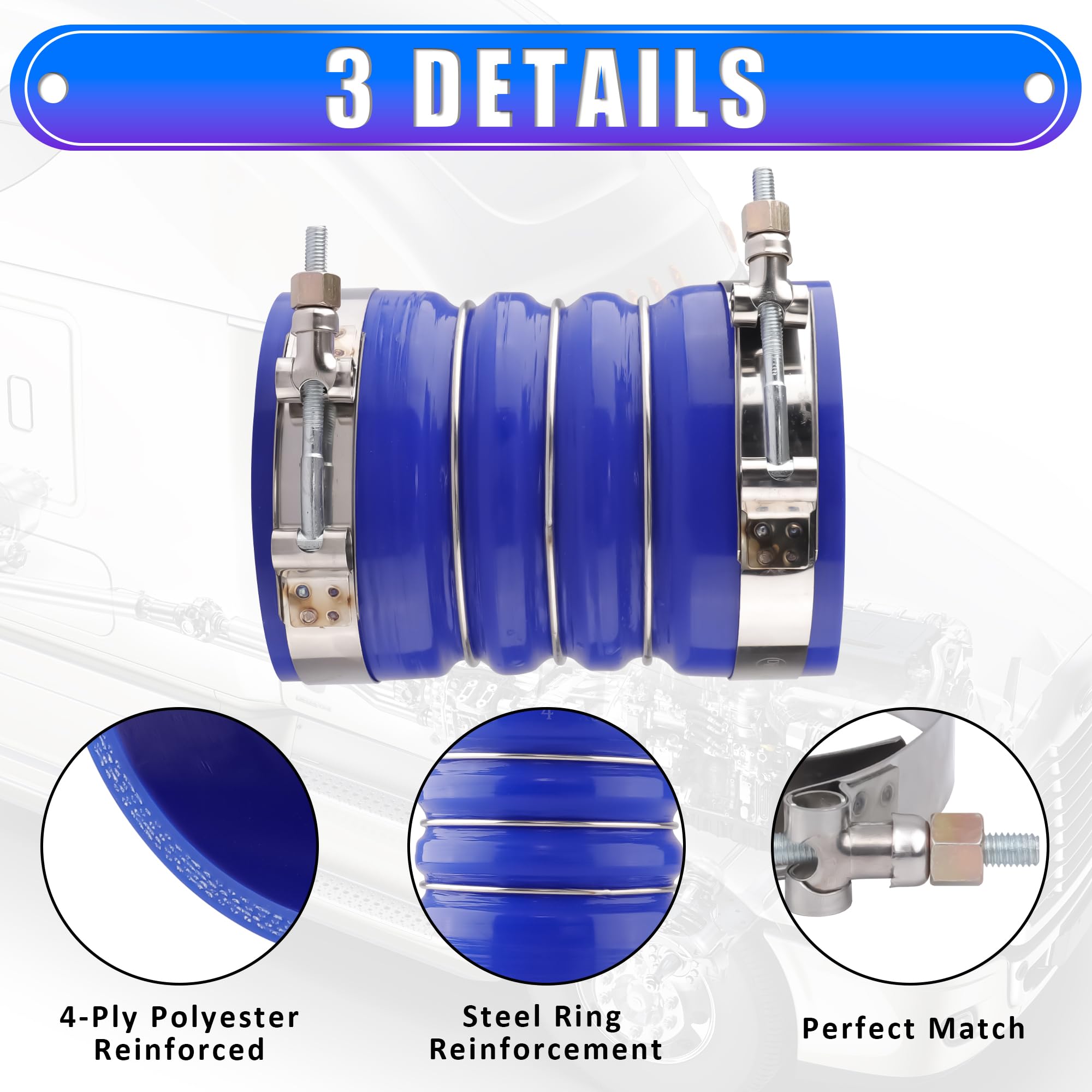 Kicofyee Silicone Charge Air Cooler Hump Hose Boot Set 4" X 6" 4 Inch With T Bolt Clamp Black : Buy Online At Best Price In KSA - Souq Is Now - Foto 5