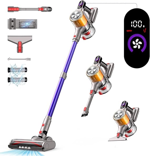 BatteryPowered Vacuum Cleaner, 45000 Pa/ 550 W Cordless Vacuum Cleaner