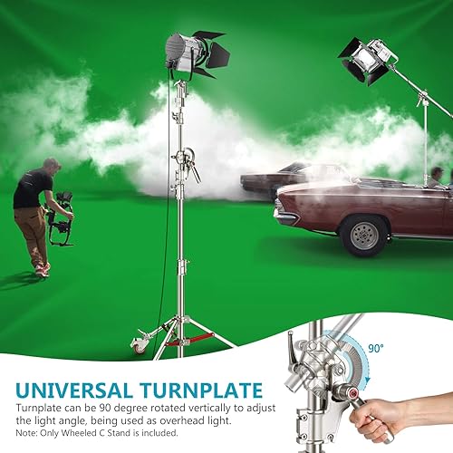 Miniatura 7 de Neewer Soporte de luz Pro 100% acero inoxidable C con poleas, altura máxima 14.4 pies/173.2 in con barra transversal de 7 pies/85.8 in y bolsa de