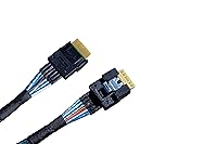 Vista 6 de Diliving SlimSAS Adaptador 4X a U.2 NVMe SFF-8654 38P a SFF-8639 68P Cable con alimentación, 29.5 in