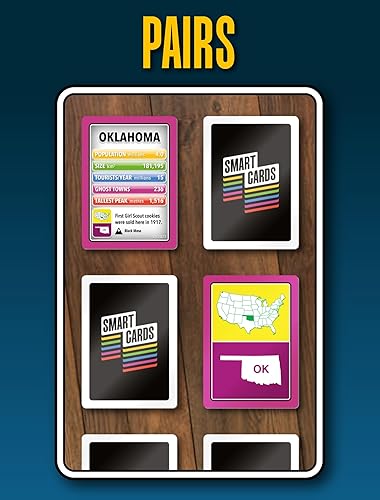Miniatura 8 de Tarjetas inteligentes Estados Unidos, 7 juegos en 1, pares, Snap, Trumps, Rummy, Quiz, aprender hechos, juego de viaje, regalo, relleno de