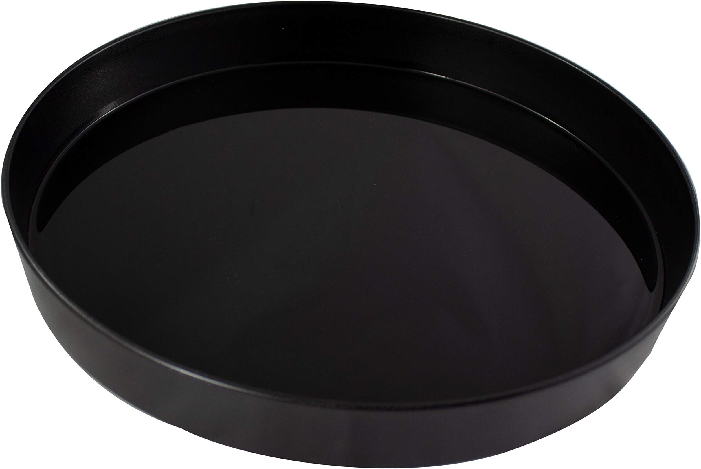 4 Stück Serviertablett Rund 28cm - Rutschfeste Tabletts Schwarz