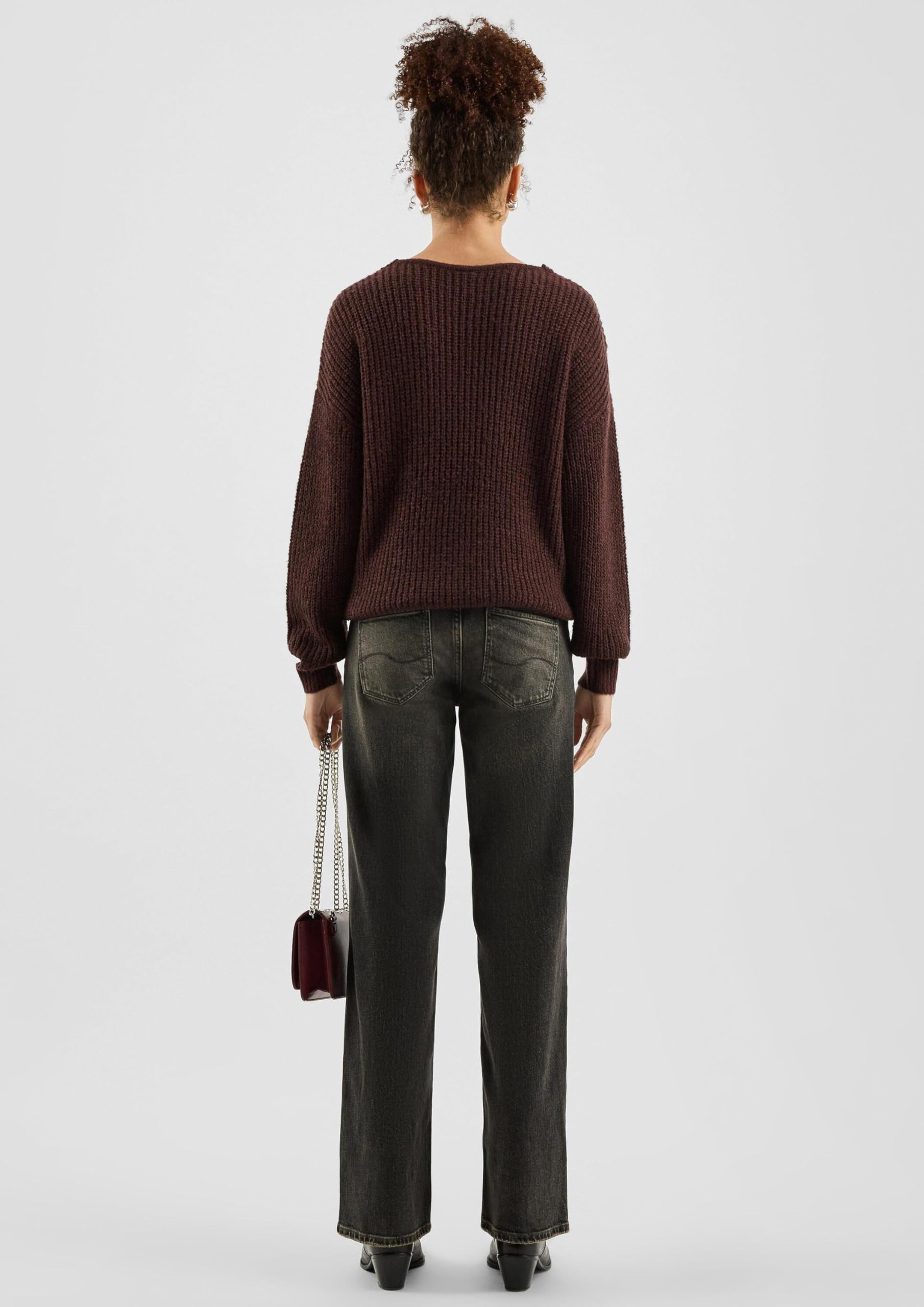 QS Strickpullover mit V-Auschnitt