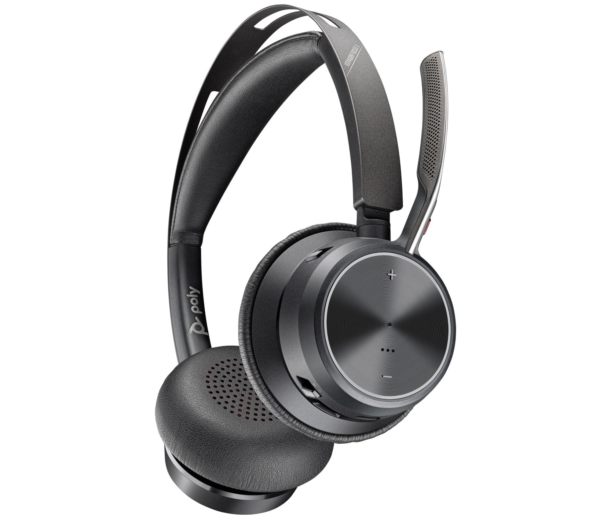 Poly Voyager Focus 2 USB-C-C Headset con adattatore USB-C/A A58JCAA con cancellazione attiva del rumore e tecnologia Acoustic Fence