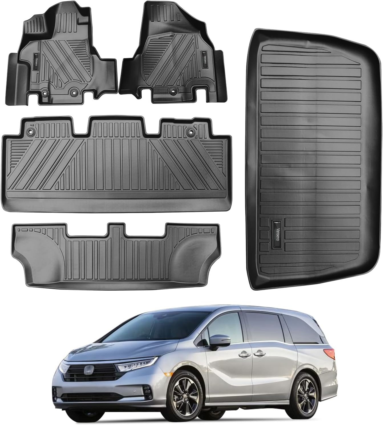 Vanseno Compatible for 2019-2025 Toyota Rav4 Floor Mats & Cargo Liner Trunk Mat Upgrade All-Weather Protection Mat for 2019 2020 2021 2022 2023 2024 2025 Rav 4 Accessories