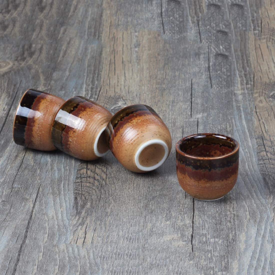 Lot de 5 tasses à saké japonaises en porcelaine peinte à la main