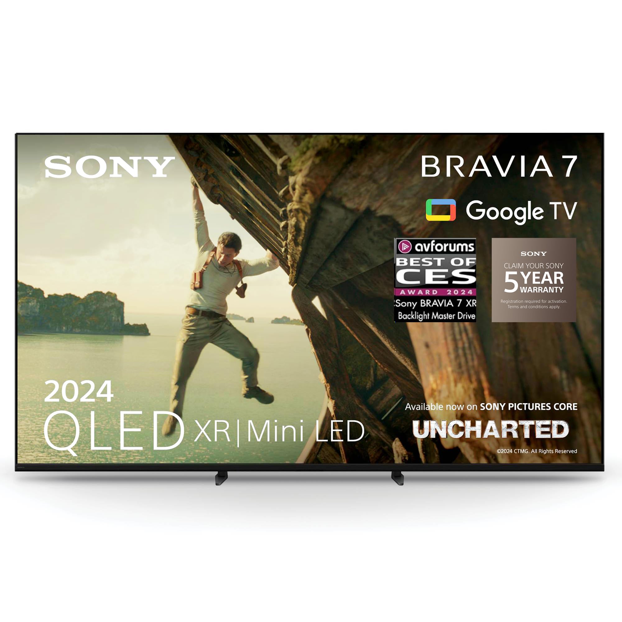 Sony BRAVIA 7 QLED (XR l Mini LED), K75XR70, 75 Inch 4K HDR Google Smart TV (2024) | Gaming Features for PlayStation 5, IMAX Enhanced, Dolby Vision Atmos, Chromecast, AirPlay, 120Hz, 5 Year Warranty