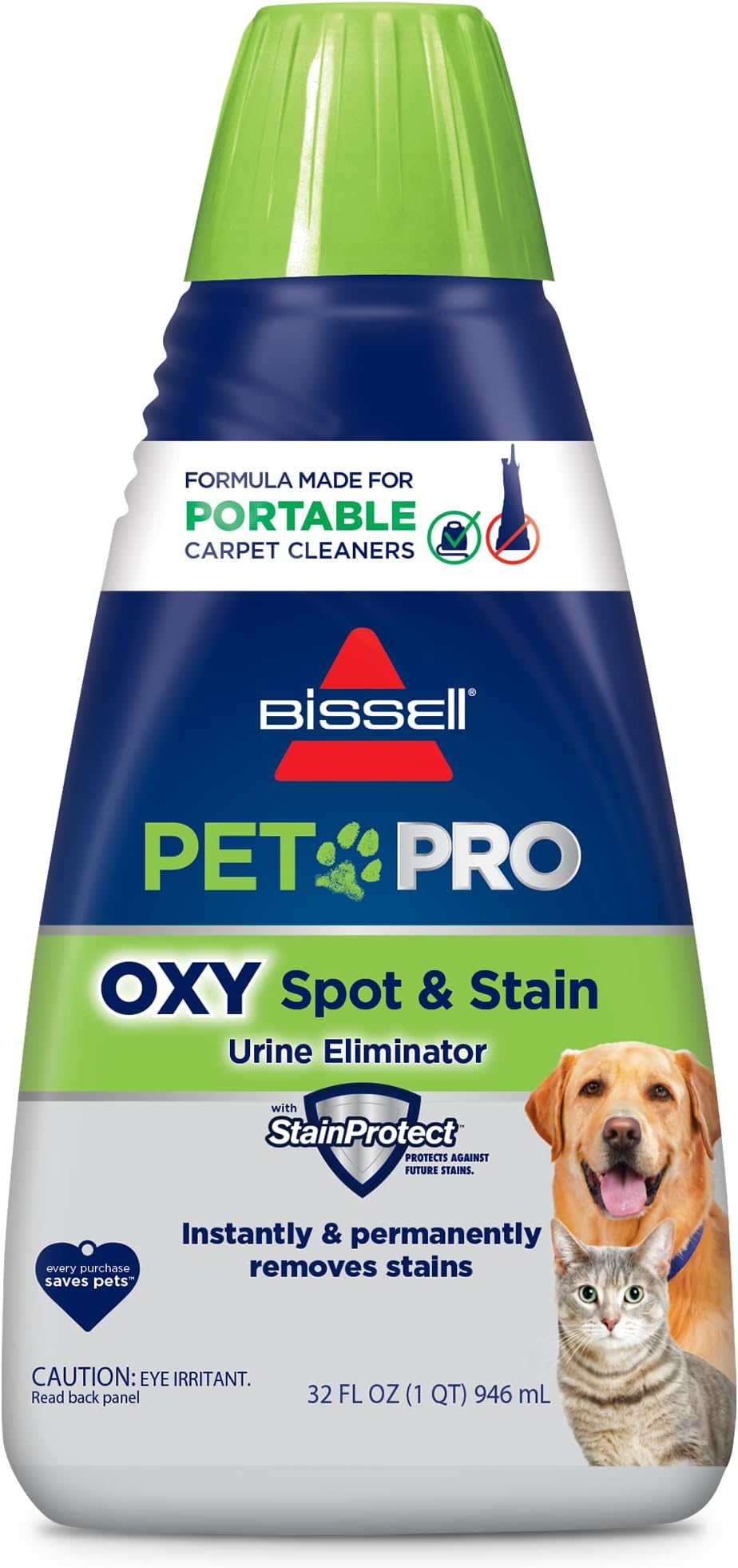 PET PRO OXY Spot & Stain Formula for Portable Carpet Cleaners, 32 oz., 2034